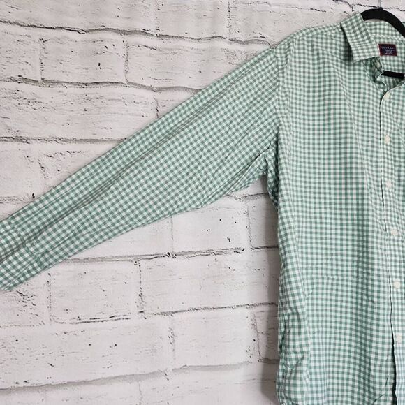 UNTUCKit Mens Green White Plaid Flannel Long Sleeve Button Up Shirt Size 3XL - Picture 5 of 10